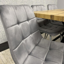 Kosy Koala Modern Dining Table Set With 6 Grey Velvet Chairs Kitchen Dining Room Furniture - thumbnail 7