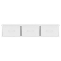Berkfield Wall-Mounted Drawer Shelf White 88X26X18.5 Cm Engineered Wood - thumbnail 4