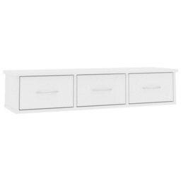 Berkfield Wall-Mounted Drawer Shelf White 88X26X18.5 Cm Engineered Wood - thumbnail 2