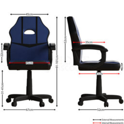 Lassic Vida Designs Comet Blue & Black Racing Gaming Chair Ukfr High Back Adjustable Height - thumbnail 2