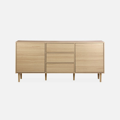 Sweeek - 160Cm Wooden-Effect Sideboard Mika Natural 160X40X74 Cm - image 1