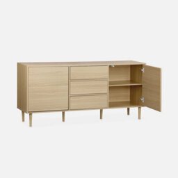 Sweeek - 160Cm Wooden-Effect Sideboard Mika Natural 160X40X74 Cm - thumbnail 3