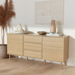 Sweeek - 160Cm Wooden-Effect Sideboard Mika Natural 160X40X74 Cm - thumbnail 7