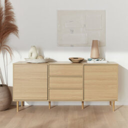 Sweeek - 160Cm Wooden-Effect Sideboard Mika Natural 160X40X74 Cm - thumbnail 6