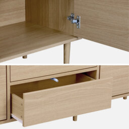 Sweeek - 160Cm Wooden-Effect Sideboard Mika Natural 160X40X74 Cm - thumbnail 9