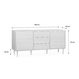 Sweeek - 160Cm Wooden-Effect Sideboard Mika Natural 160X40X74 Cm - thumbnail 8
