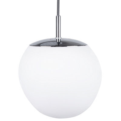 Wyld And Coco 1-Light Pendant White Irregular Glass Shade With Polished Silver Top, Modern Ambient Ceiling Light - image 1