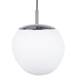 Wyld And Coco 1-Light Pendant White Irregular Glass Shade With Polished Silver Top, Modern Ambient Ceiling Light - thumbnail 1