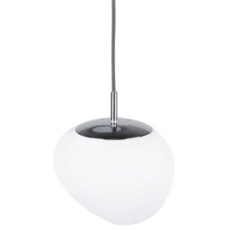 Wyld And Coco 1-Light Pendant White Irregular Glass Shade With Polished Silver Top, Modern Ambient Ceiling Light - thumbnail 6