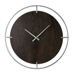 Native Home & Lifestyle Minimalist Wood & Silver Wall Clock - thumbnail 4