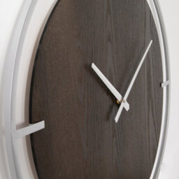 Native Home & Lifestyle Minimalist Wood & Silver Wall Clock - thumbnail 3