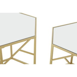 Orsina Luxe Set Of 2 Hexagonal Side Tables,champagne Finish Tables,decorative Tables,settee Side Nesting Tables - thumbnail 4