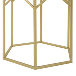 Orsina Luxe Set Of 2 Hexagonal Side Tables,champagne Finish Tables,decorative Tables,settee Side Nesting Tables - thumbnail 5