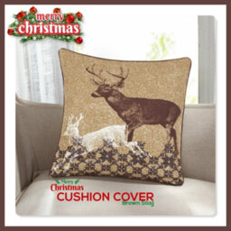 CHILIMILII Christmas Cushion Cover 100% Cotton Merry Xmas Decorative Square Cushion Cases Pack Of 2