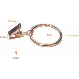 20 Pack Metal Curtain Rings Curtain Clips Curtain Hooks All Purpose For Curtain Photos Decoration 3.5mm X 35mm (Gold Color) - thumbnail 2
