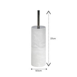 Showerdrape Bianco Frost Onyx White Striped 5 Piece Bathroom Accessory Set - thumbnail 8
