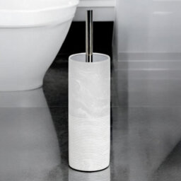 Showerdrape Bianco Frost Onyx White Striped 5 Piece Bathroom Accessory Set - thumbnail 2