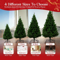 Klass Home Collection 4Ft Christmas Tree 400 Tips Lush Xmas Tree, Premium Pvc Realistic Artificial Christmas Tree With Metal Stand - thumbnail 9