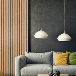 Wvh Acupanel Contemporary Natural Oak Slat Acoustic Wood Wall Panel, Premium, Black Felt Backing, 120Cm X 60Cm - thumbnail 2