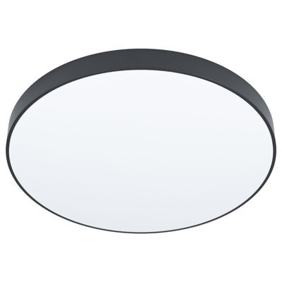 Stylish Black Flush Ceiling Light With White Plastic Shade And 24W Led Bulb Included - image 1