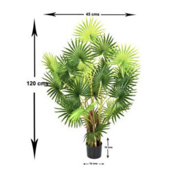 GreenBrokers Artificial Finger Fan Palm Tree In Pot 4Ft/120Cm - thumbnail 2