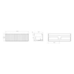 Banyetti Linea Muscat Sage Ribbed Wall Hung Vanity Unit 1000mm X 390mm - thumbnail 4