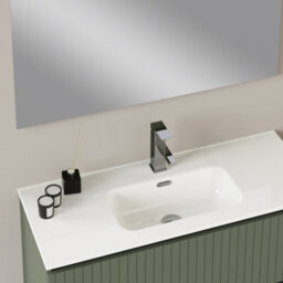 Banyetti Linea Muscat Sage Ribbed Wall Hung Vanity Unit 1000mm X 390mm - thumbnail 2
