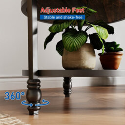 3-Tier Round Side Table Living Room Bedside Small End Table Rustic Oak (W)45Cm (H)60Cm - thumbnail 5