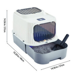 Darphe Grey Double-Door Detachable Cat Litter Box, 37Cm W X 49Cm D - thumbnail 4