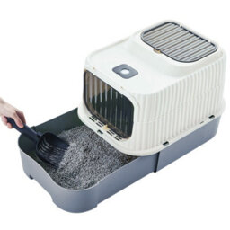 Darphe Grey Double-Door Detachable Cat Litter Box, 37Cm W X 49Cm D - thumbnail 3
