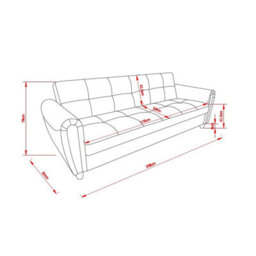Mattress Guru Zinc 3 Seater Faux Leather Sofa Bed With Hidden Storage In Grey - thumbnail 4