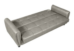 Mattress Guru Zinc 3 Seater Faux Leather Sofa Bed With Hidden Storage In Grey - thumbnail 3