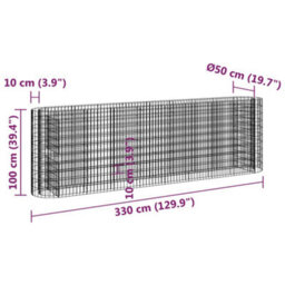 Berkfield Gabion Raised Bed Galvanised Iron 330X50X100 Cm - thumbnail 8