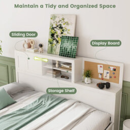 Costway Wooden Sofa Bed Frame With 3 Drawers Single/double Size Guest Bed - thumbnail 6