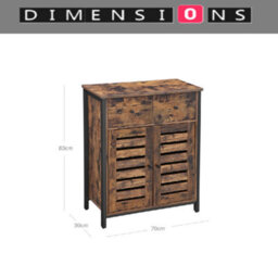 Modcraft Rustic Floor Cabinet With Drawer & Louvered Doors Freestanding Storage Unit For Hallway Or Bedroom - thumbnail 4