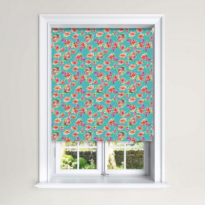 Lister Cartwright South Pacific Floral Blackout Roller Blinds Easy Fit Child Safety Included (Blue, 120 Cm Width X 140 Cm Drop) - image 1