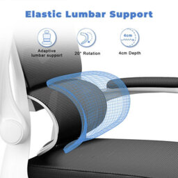 Onemill Ergonomic Office Chair,swivel Computer Chair With Rocking Function And Flip-Up Armrests,black&white - thumbnail 6