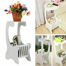 Round Coffee Table With Magzine Rack Sofa Living Room End Table Small Furniture - thumbnail 3