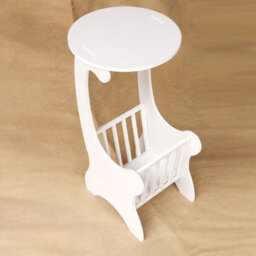 Round Coffee Table With Magzine Rack Sofa Living Room End Table Small Furniture - thumbnail 4