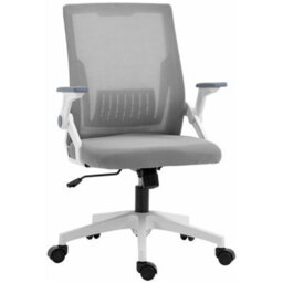 Vinsetto Mesh Office Chair With Lumbar Support, Flip-Up Arm, Wheels, Grey - thumbnail 2
