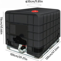 Water Tank Cover, Ibc Cover For 1000L Tank, Dustproof, Uv-Resistant, Rainproof, 420D Containers - thumbnail 2