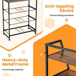 Gainoom Industrial 4 Drawers Dresser Organizer Fabric Storage Organizer Chest Of Drawers - thumbnail 7