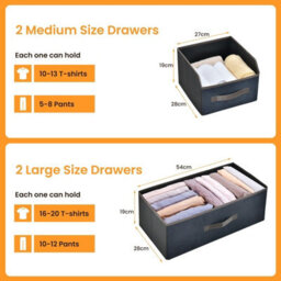 Gainoom Industrial 4 Drawers Dresser Organizer Fabric Storage Organizer Chest Of Drawers - thumbnail 6
