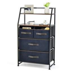 Gainoom Industrial 4 Drawers Dresser Organizer Fabric Storage Organizer Chest Of Drawers