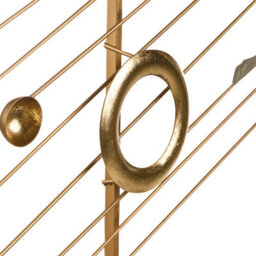 Wyld And Coco Atlas And Co Modern Iron Wall Sculpture Multicolor Abstract Panels With Gold Ring, W80 X H45Cm - thumbnail 6