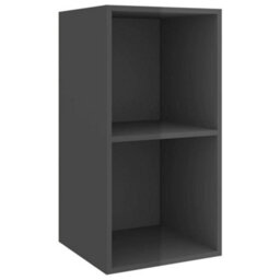 Berkfield Practical Wall-Mounted Tv Cabinet High Gloss Grey 37X37X72 Cm Engineered Wood