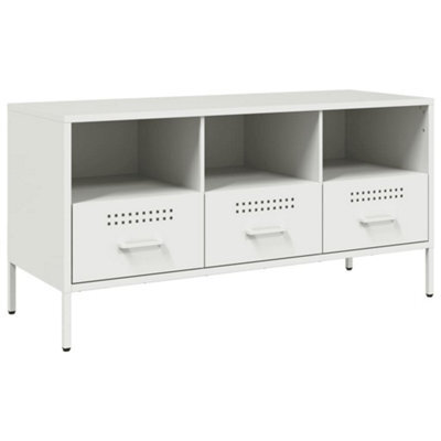 Berkfield Industrial Tv Cabinet White 100.5X39X50.5 Cm Steel - image 1