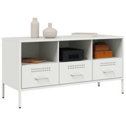 Berkfield Industrial Tv Cabinet White 100.5X39X50.5 Cm Steel - thumbnail 4