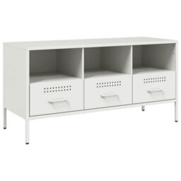 Berkfield Industrial Tv Cabinet White 100.5X39X50.5 Cm Steel