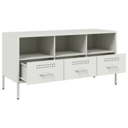Berkfield Industrial Tv Cabinet White 100.5X39X50.5 Cm Steel - thumbnail 9